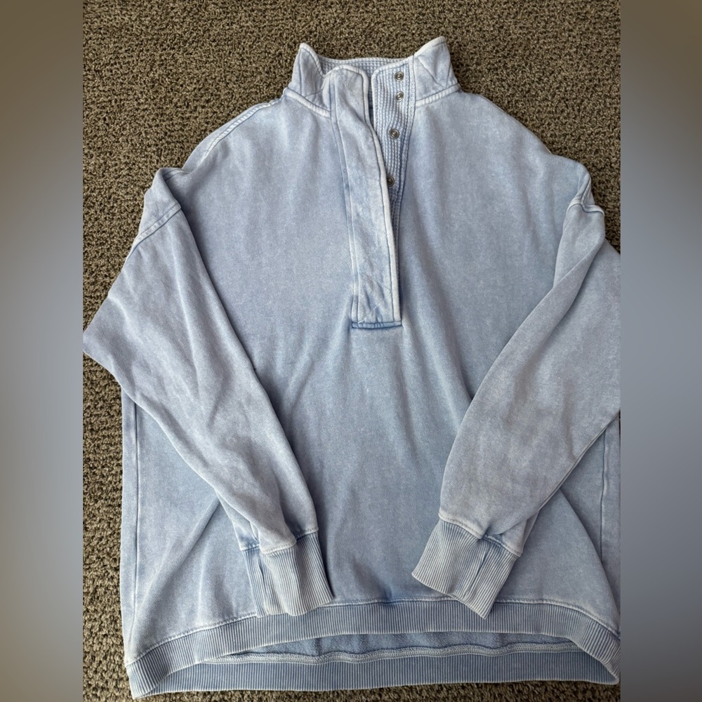 Aerie Getaway Quarter Snap Sweatshirt